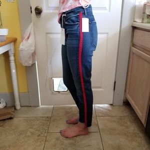 Joie NWOT red stripe jeans